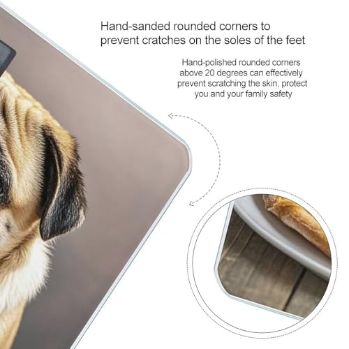 Báscula Digital de Baño Pug Pizza con Pantalla Grande miniatura 4