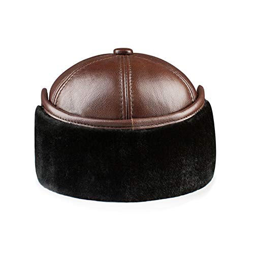 Gorra de Piel Hombre - Gorro de Invierno con Orejeras Gorro de Béisbol, con Visera, Solapas, Forro Otoño-Invierno-Gorro de Piel Sintética Household faucets