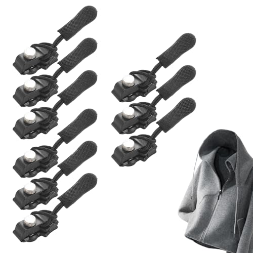 9 Piezas Reparador De Cremalleras, Kit De Reparación De Cremalleras Para Chaquetas, Cabezal De Cremallera Desmontable Con Dientes Deslizantes, Sustitución De Cabezales De Cremallera Sin Herramientas