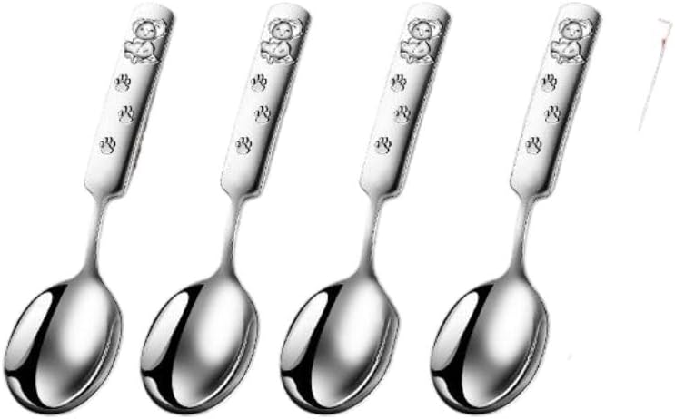 汤匙/with Spoon/吃饭家用304不锈材质用于甜品勺子可爱用于小勺调羹—【四支装】304钢汤匙/with Spoon/
