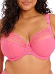 Elomi Women's Matilda Plunge Bra, Sheer, Wild Cherry, 38DD
