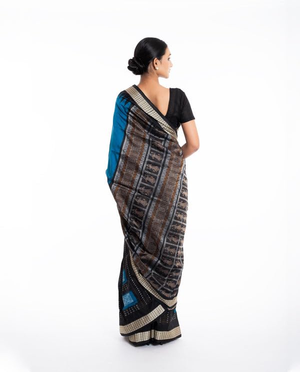 Image of Handmade Pure Bomkai Silk Saree Khandua Natural Silk Ikkat Saree For Women /Ethnic Wear /Traditional Handloom Saree With Regular Blouse (Deepanjali)
