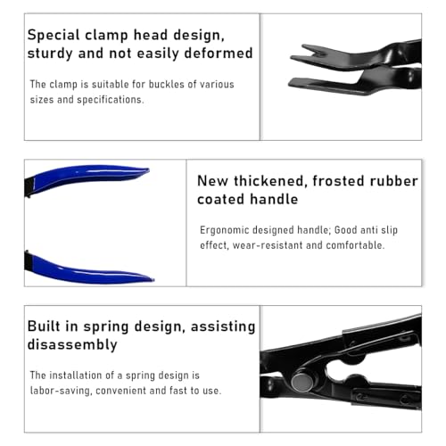 Image of Panel Clip Removal Plier, Automotive Door Panel Upholstery Trim Clips Removal Tool Pliers, Remove Push Pin and Press in Trim Clip Fasteners Lift Action Plier, Car Accessories (Blue)