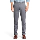 IZOD Men's Performance Stretch Straight Fit Flat Front Chino Pant, Smoked Pearl, 33W x 30L