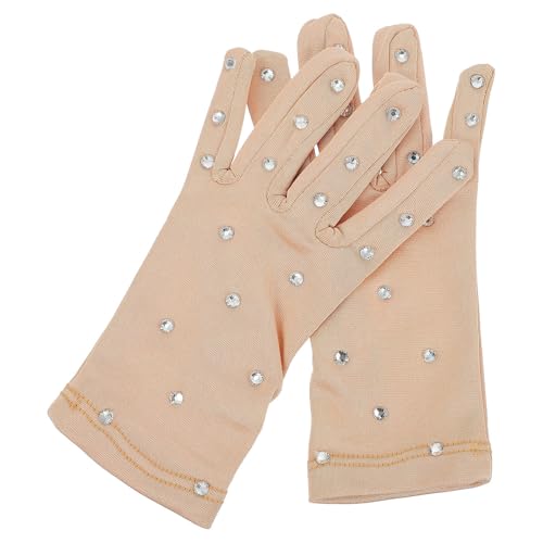 Guantes de patinaje artístico WOONEKY en fibra elástica con diseño brillante para invierno