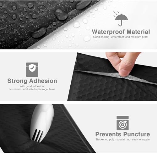 Metronic Bubble Mailers 6x10 Inch 600 Pack Black Waterproof Bubble Mailer Usable Size 6x9'' Padded Envelopes Self Seal, Cushioning Mailer for Packaging, Shipping, Mailing, Small Business Supplies