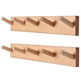 evory Paquete de 2 percheros de pared de madera original,