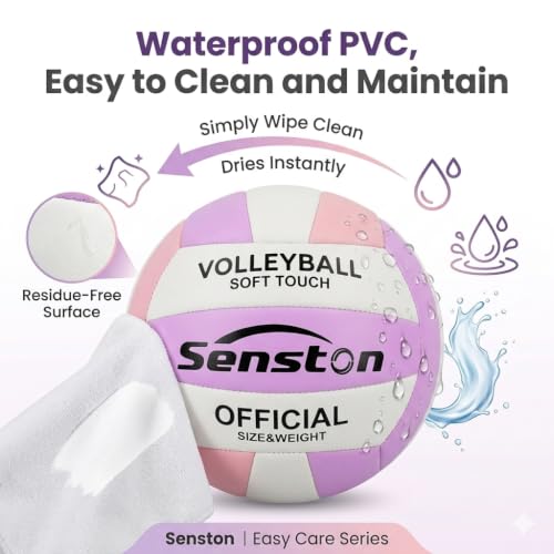 Image of Senston Volleyball Official Size 5 - Waterproof Indoor /Outdoor Soft Volleyball for Beach Play, Game,Gym,Training