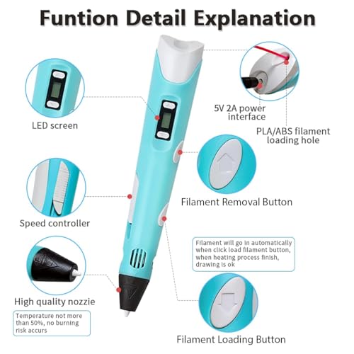Image of Magicwand【with Adaptor】| 3D Printing Pen with LCD Display【165 Metre Filaments】【Pack of 1】