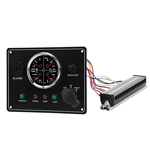 Car Center Console Dashboard Panel Oil Level Oil Pressure Water Temperature Voltage 4 in 1 Multi Pointer Combination Meter