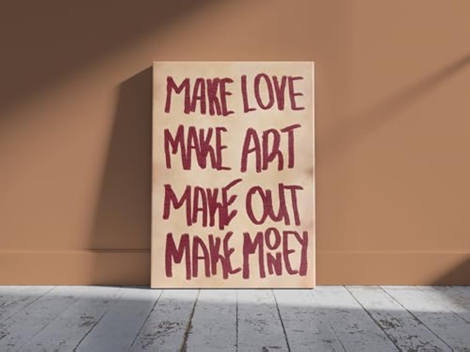 Make Love Make Art Motivational Canvas Wall Art