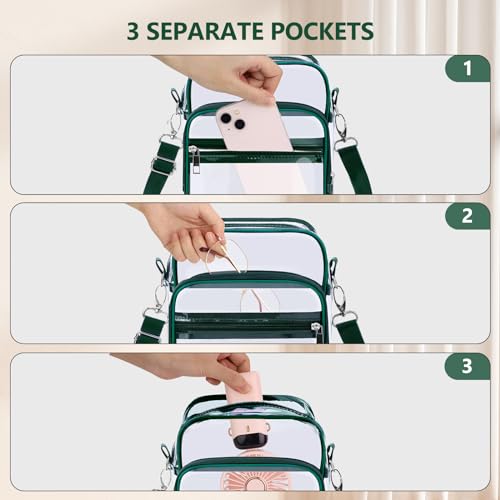 Image of Blvornl Clear Crossbody Bag with Adjustable Shoulder Strap, Stadium Approved PVC Purse Bag, Messenger Bag