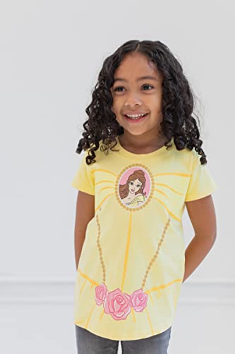 Disney Princess Girls 4 Pack T-Shirts Toddler to Big Kid Sizes (2T - 14-16)4