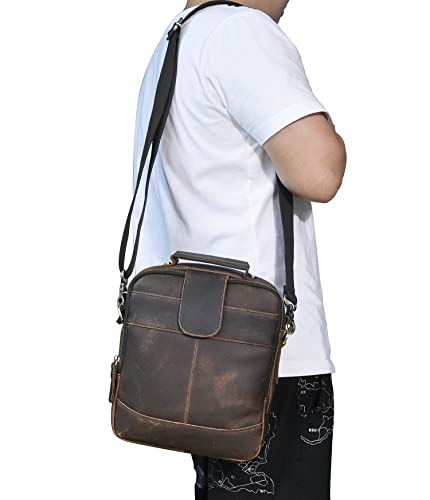 Mens Genuine Leather Sling Messenger Shoulder Cross body University Satchel Bag Tote Business Briefcase4
