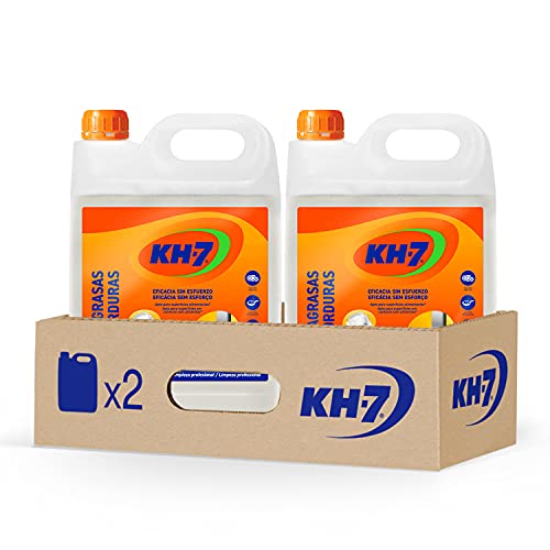 KH-7 Quitagrasas - Máxima Eficacia Sin Esfuerzo para Todo Tipo de Superficies y Tejidos, Apto para Superficies Alimentarias - Pack de 2 Unidades x 5 L