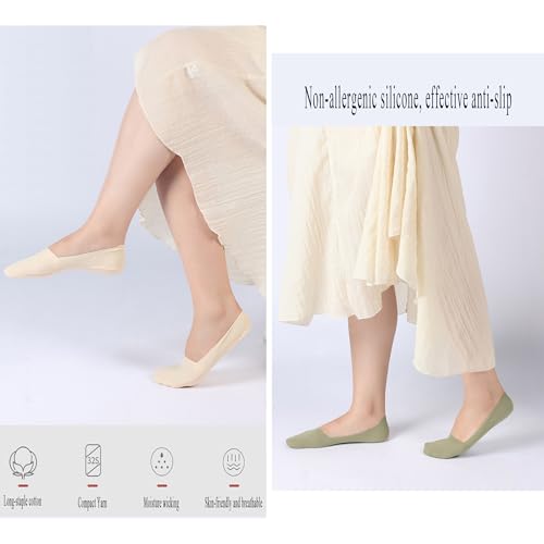 10Pairs No Show Socks Women Men Cotton Socks Non Slip Low Cut Socks flat liner socks Black White2