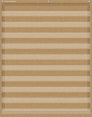 Teacher Created Resources Burlap 10 Pocket Pocket Chart (34'' x 44'') (TCR20839)