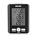 BALDR LCD Numérique Hygromètre Horloge Intérieur Extérieur Thermomètre LCD Affichage Filaire Capteur Capteur Humidité Température Compteur Moniteur(Noir)