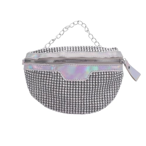 Abaodam Damen Gürteltasche Glitzer Hüfttasche Mit Breit Verstellbar Gurt Leicht Und Bequem Für Alltag Reisen Einkaufen Schule Silber