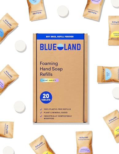 BLUELAND Foaming Hand Soap Refill Tablets, 20-Pack, Variety Pack Scents, Eco Friendly Cleaning...