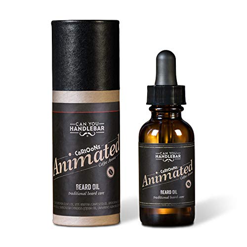 Beard Oil Coffee Scent- Animated (Fresh-Brewed Coffee Scent) - Premium Beard Oil For Men | 1 Oz Dropper Top Bottle