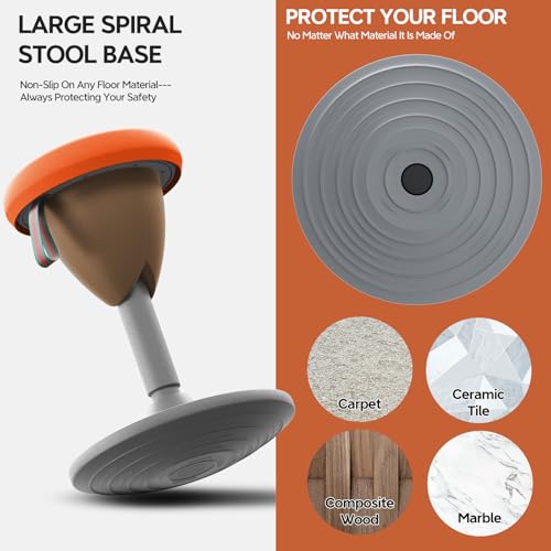 Image of Adjustable Standing Desk Chair, Ergonomic Wobble Stool Standing Desk Stool, Encourage Good Posture, Height Adjustable Stool 19-32 inch, Non-Slip Base, Active Chairs for Adults