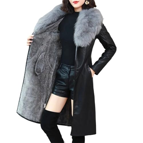 Abrigo con ribete de piel sintética, chaqueta acolchada de invierno moda, abrigo parka grueso manga larga con burbujas para invierno