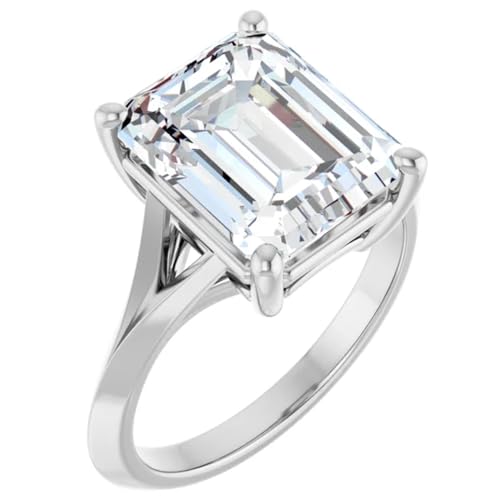 Split Shank Emerald Cut Lab Diamond Engagement Ring 3 Carats
