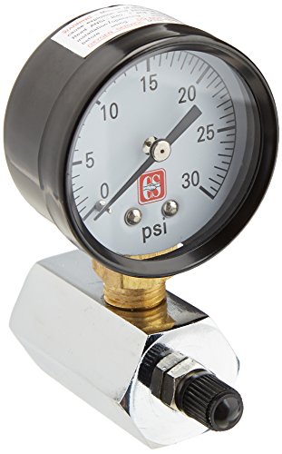 Image of Eastman Gas Pressure Test Gauge, 30 PSI x 3 /4 Inch IPS, 2 Inch Dial Face, Steel Case, 45167