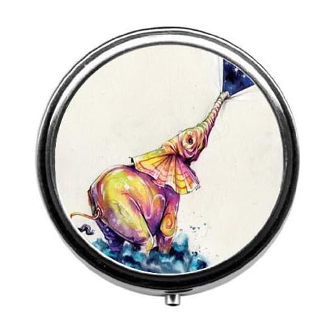 Personality Elephant Pill Box/Pill Case-Round Pill Box/Case- Three-Compartment Pill Box/Pill Case Cover