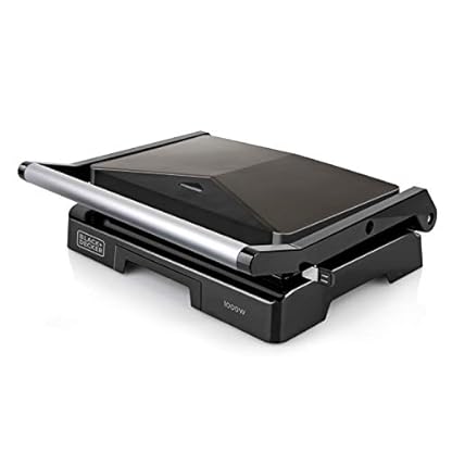 BLACK+DECKER BXGR1000E | Kontaktgrill | 1000W | 23 x 14,5 cm Grillplatte | Cool-Touch-Griff | selbstregulierende obere Platte | Sicherheitsverriegelung | Antihaftbeschichtung – Bild 3