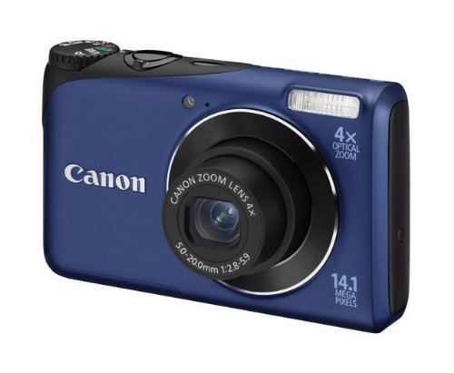 Canon PowerShot A2200 Digitalkamera (14,1 MP, 4-fach opt, Zoom, 6,9cm (2,7 Zoll) Display) blau
