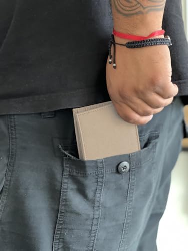 LaserGram Faux Leather Bi-Fold Wallet, Hecho En Puebla, Personalized Engraving Included (Beige)4