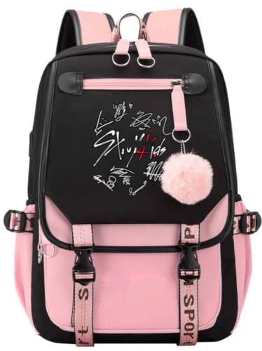AiHdcy Stray Backpack Merch SKZ Book Bag Casual Backpack (Pink4)