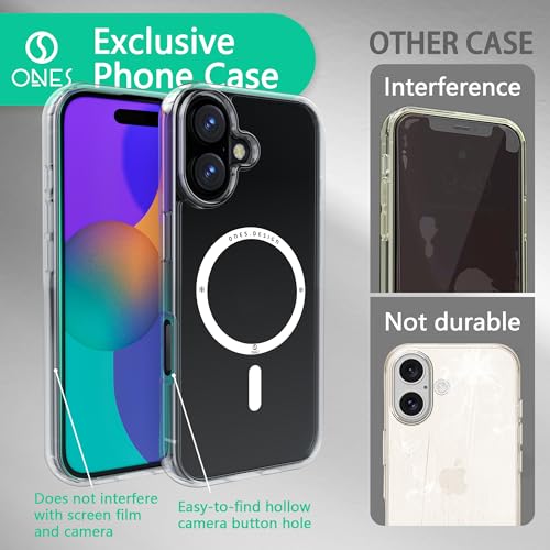 Image of ONES Magnetic for iPhone 17 Slim Case, [Compatible with Magsafe] [Military-Grade Drop Protection][Anti-Yellowing], Shockproof Protective Cover for iPhone 17, Scratch-Resistant, Transparent