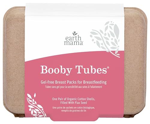 Image of Earth Mama Booby Tubes | Gel-Free Hot & Cold Compress Nursing Packs for Breastfeeding & Tender Breasts, 4.2-Ounce