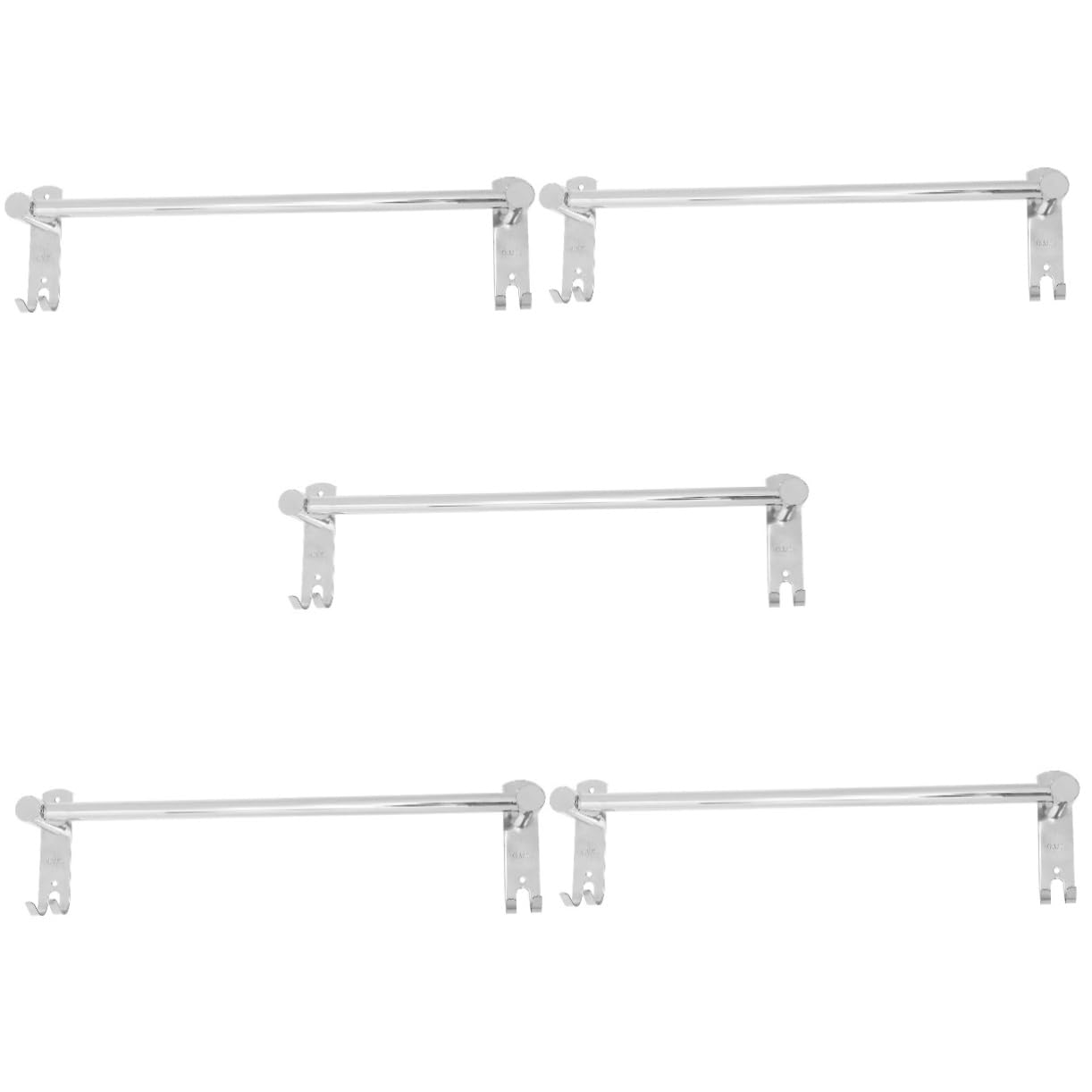 Étagère en acier inoxydable mur serviette salle de bains monté cintre metallique inoxydable 5pcs
