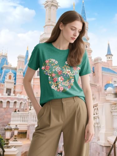 Image of Magic Kingdom Castle Shirt Holiday Short Sleeve Boho Clothes for Women