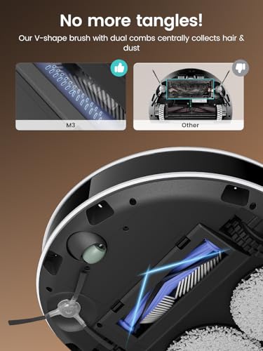 Image of Lefant M3 Robot Vacuum Cleaner with Mopping,12,000Pa Suction,Self-Emptying & Refilling,Smart Mop,Hot Air-Drying,Auto-Lift Mop On Carpet,dToF LiDAR Navigation,Editable Map,WiFi App /Alexa /GH Control