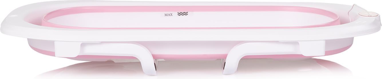 Chipolino Zestaw wanienki dziecięcej Malibu 78 cm, stojak, składany, termometr, odpływ różowy