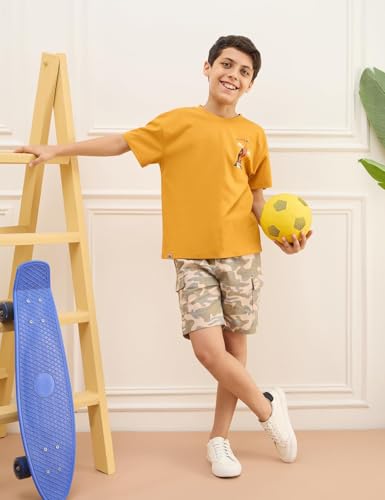 Image of Amazon Brand - Symbol Boy's Cotton Chino /Cargo Shorts | Elasticated Waistband | Age 6-14 Years