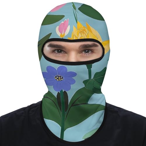 Balaclava para hombre y mujer con estampado de flores, máscara completa para esquí, jardinería y ciclismo miniatura 1