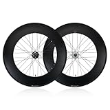 700C Fixed Gear Bike Front Rear Wheels Aluminum Alloy Signle Speed Bike Wheelset Height 90mm Reverse Brake 100MM/120MM Hubs(Front+Rear w/Tire)