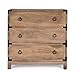 HomeRoots Natural Wood Mango Wood Solids, MDF, Brass Forster Natural Mango Campaign Chest