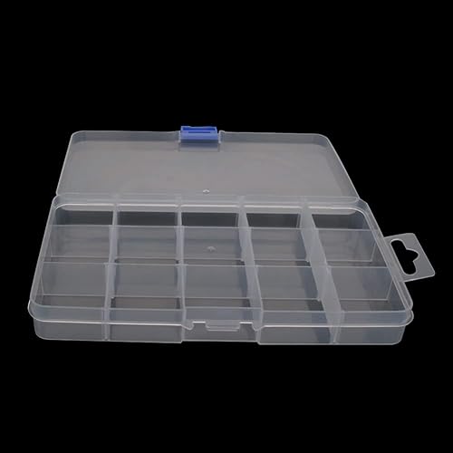 Miniatura 9 de Bettomshin Caja de almacenamiento de componentes de polipropileno de 6.69 x 3.94 x 0.91 pulgadas, organizador de plástico, contenedor ajustable, 15