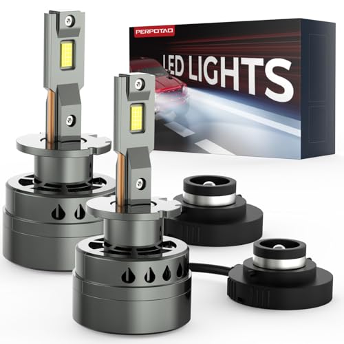 PERPOTAO D2S D2R Led Bulb, 26,400LM, 600% Brightness, 6, 000K