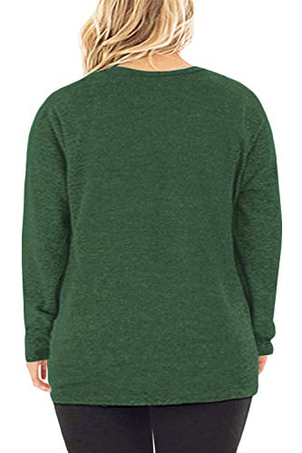 Image of DOLNINE Womens Plus Size Knotted Tops Long Sleeve Tee Shirts Loose Casual Blouse