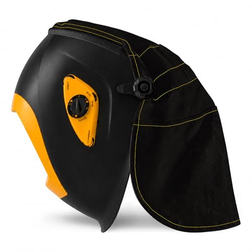 Image of Welding Helmet Cover, Flame Retardant Neck Shield with Press Fit Seal, Anti-Glare Heat Resistant Protective Sleeve Compatible with Most Standard Welding Helmets