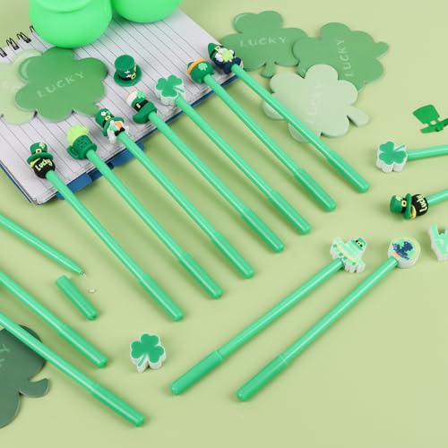 LOKIPA 30 pcs bolígrafos de gel negro St Patrick miniatura 4