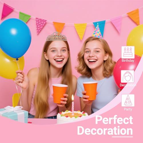 Birthday Tiara and Crown with Sash, Birthday Tiara for Women Party Rose